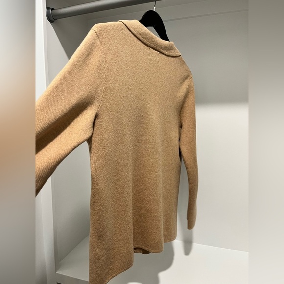 Lands' End fine gauge cotton button Sweater Blazer in Vicuña Heather S (4/6) - Picture 5 of 8